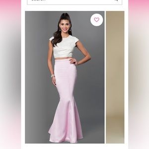 Gorgeous two-piece NWT pearl and satin prom dress